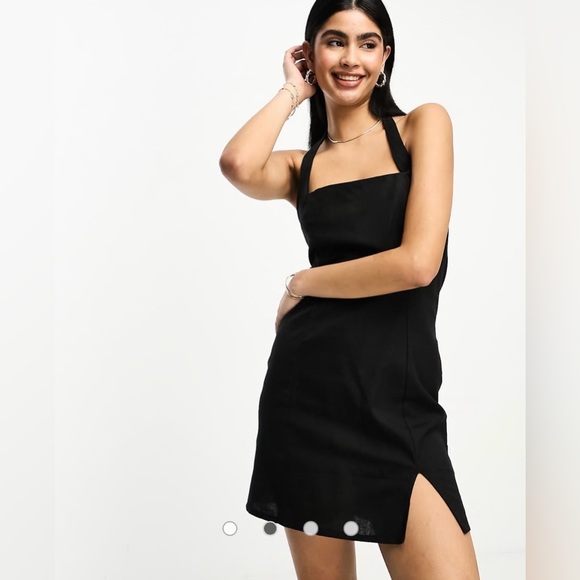 ASOS Black Mini Halter Dress - Picture 2 of 7